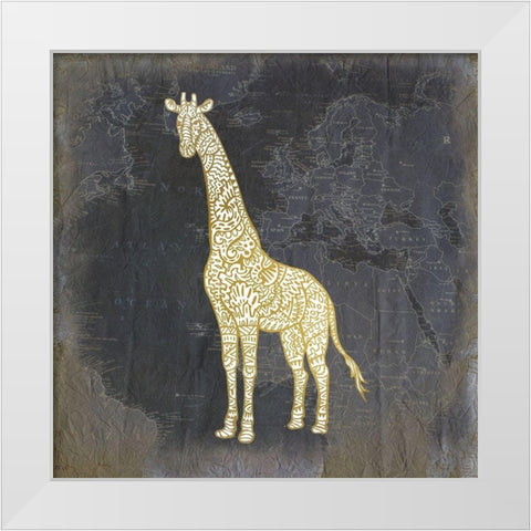 Global Animals 3 White Modern Wood Framed Art Print by Kimberly, Allen