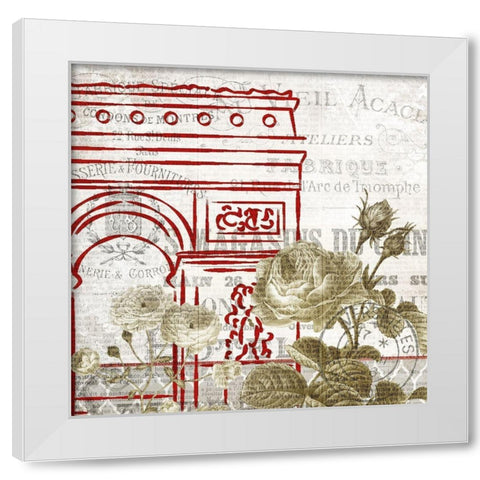 Paris Script Series 8 White Modern Wood Framed Art Print by Kimberly, Allen