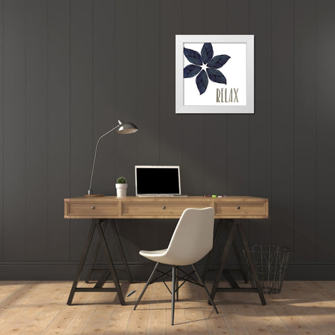 Relaxing 1 White Modern Wood Framed Art Print by Kimberly, Allen