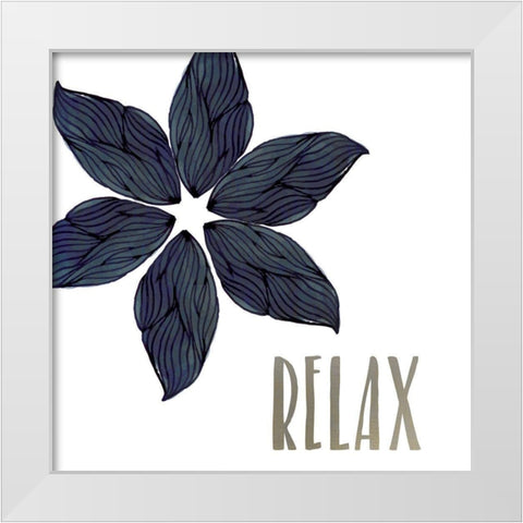 Relaxing 1 White Modern Wood Framed Art Print by Kimberly, Allen