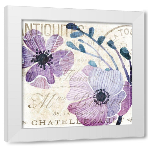 Soft Floral Purple 1 White Modern Wood Framed Art Print by Kimberly, Allen