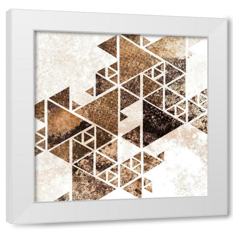 Triangles in Copper 1 White Modern Wood Framed Art Print by Allen, Kimberly