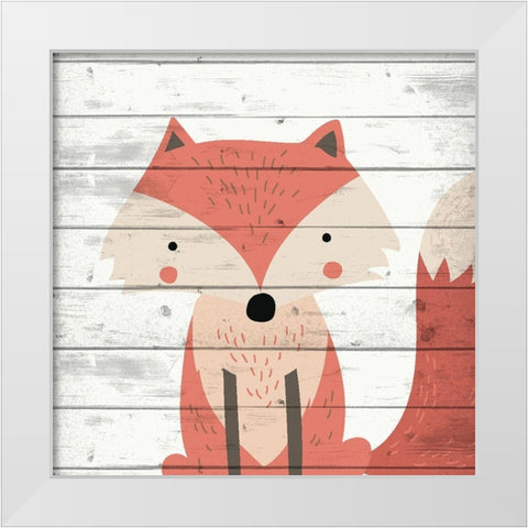 Woodland Creatures 1 White Modern Wood Framed Art Print by Allen, Kimberly