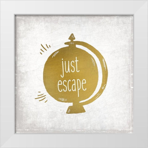 Just Escape 1 White Modern Wood Framed Art Print by Kimberly, Allen