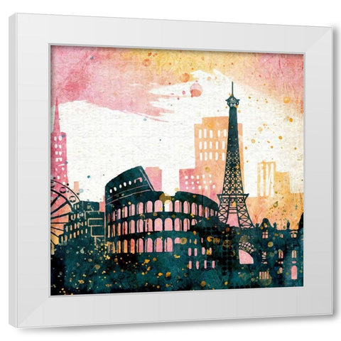 All Around the World 2 White Modern Wood Framed Art Print by Kimberly, Allen