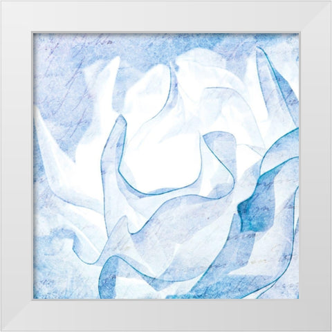 Blue Rose White Modern Wood Framed Art Print by Kimberly, Allen