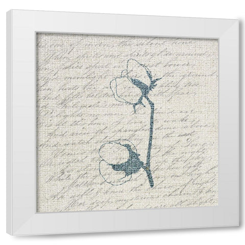 Cotton Blossoms 1 White Modern Wood Framed Art Print by Kimberly, Allen
