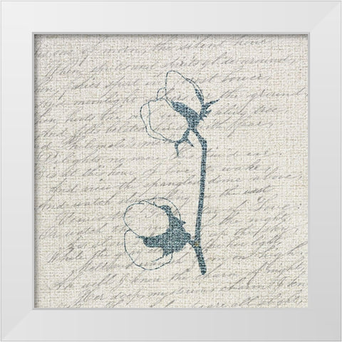 Cotton Blossoms 1 White Modern Wood Framed Art Print by Kimberly, Allen
