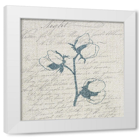 Cotton Blossoms 2 White Modern Wood Framed Art Print by Kimberly, Allen