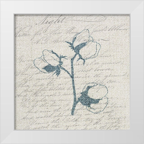 Cotton Blossoms 2 White Modern Wood Framed Art Print by Kimberly, Allen