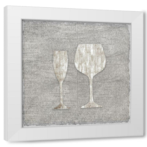 Neutral Wine 3 White Modern Wood Framed Art Print by Kimberly, Allen