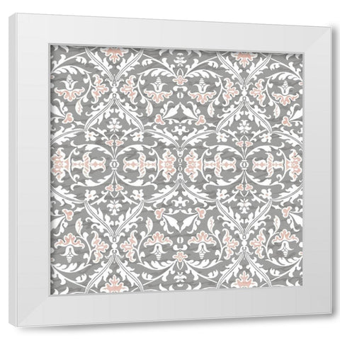 Hydrangea Paris Grey Pattern 1 White Modern Wood Framed Art Print by Kimberly, Allen