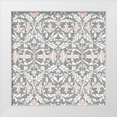 Hydrangea Paris Grey Pattern 1 White Modern Wood Framed Art Print by Kimberly, Allen