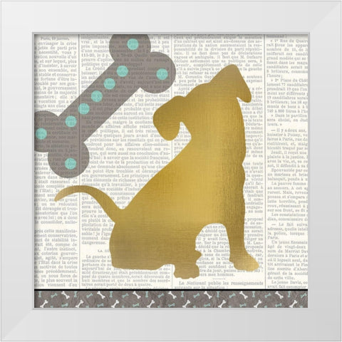 Ruff Ruff 1 White Modern Wood Framed Art Print by Kimberly, Allen