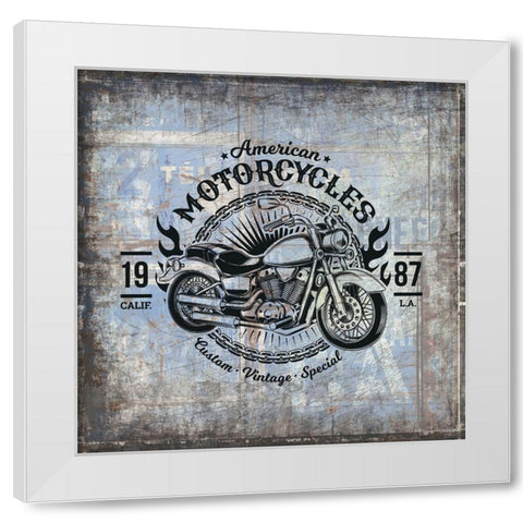 American Motorcycle 1 White Modern Wood Framed Art Print by Kimberly, Allen