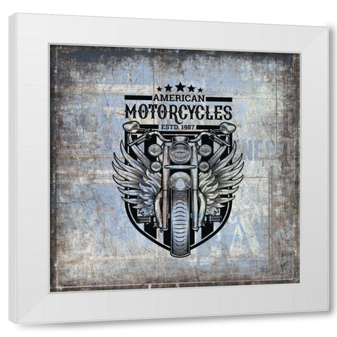 American Motorcycle 2 White Modern Wood Framed Art Print by Kimberly, Allen