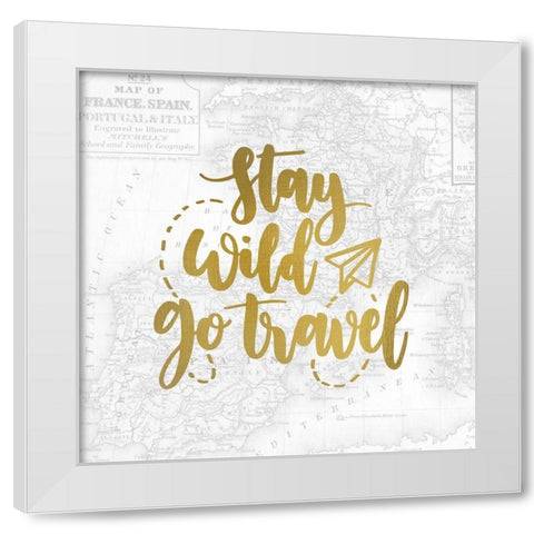 Go Travel 2 White Modern Wood Framed Art Print by Kimberly, Allen