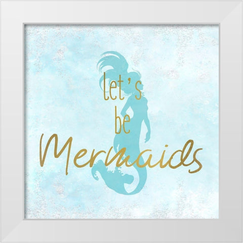 A Mermaid 3 White Modern Wood Framed Art Print by Kimberly, Allen