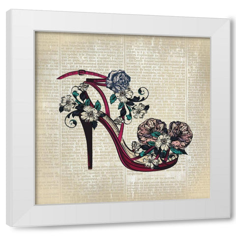 High Heel News 1 White Modern Wood Framed Art Print by Kimberly, Allen