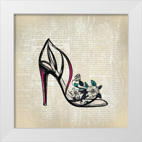 High Heel News 2 White Modern Wood Framed Art Print by Kimberly, Allen