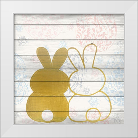 Bunny Love 1 White Modern Wood Framed Art Print by Kimberly, Allen