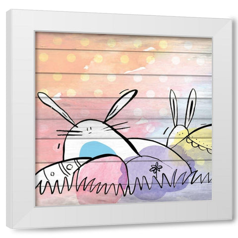 Searching for Eggs 3 White Modern Wood Framed Art Print by Kimberly, Allen