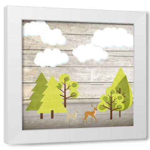 AInto the Woods White Modern Wood Framed Art Print by Kimberly, Allen