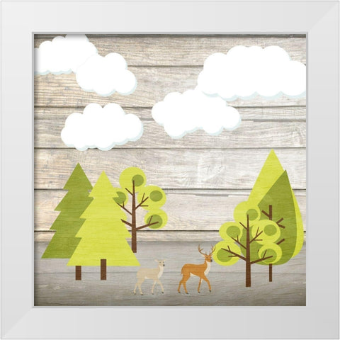 AInto the Woods White Modern Wood Framed Art Print by Kimberly, Allen
