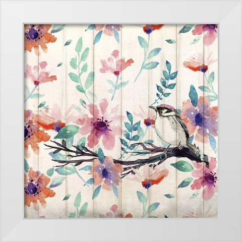 On the Branch 1 White Modern Wood Framed Art Print by Kimberly, Allen