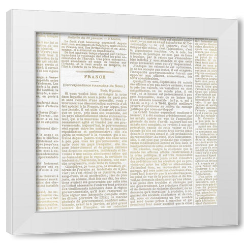 Newspaper Christmas  Pattern 2 White Modern Wood Framed Art Print by Kimberly, Allen