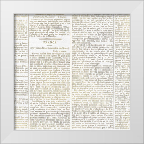 Newspaper Christmas  Pattern 2 White Modern Wood Framed Art Print by Kimberly, Allen