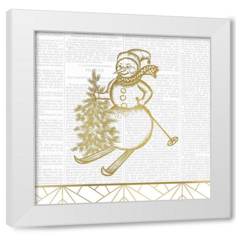 Newspaper Christmas 1 White Modern Wood Framed Art Print by Kimberly, Allen