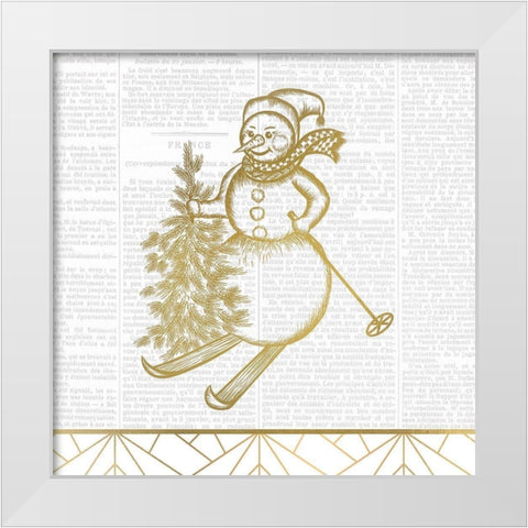 Newspaper Christmas 1 White Modern Wood Framed Art Print by Kimberly, Allen