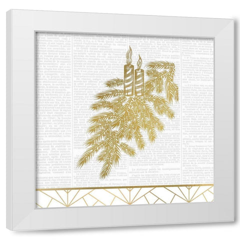 Newspaper Christmas White Modern Wood Framed Art Print by Kimberly, Allen