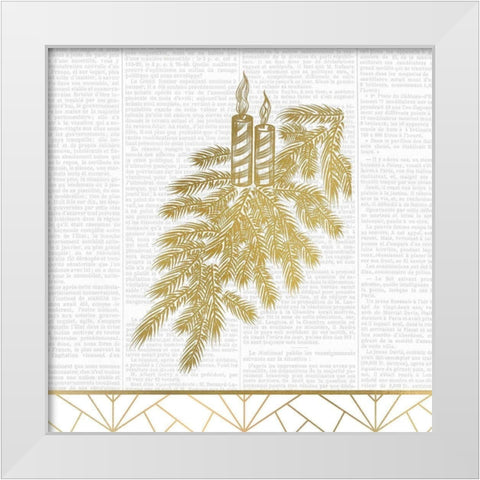 Newspaper Christmas White Modern Wood Framed Art Print by Kimberly, Allen