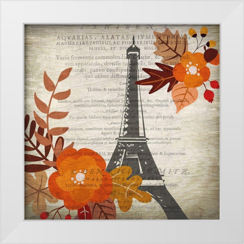 Paris in the Fall 1 White Modern Wood Framed Art Print by Kimberly, Allen