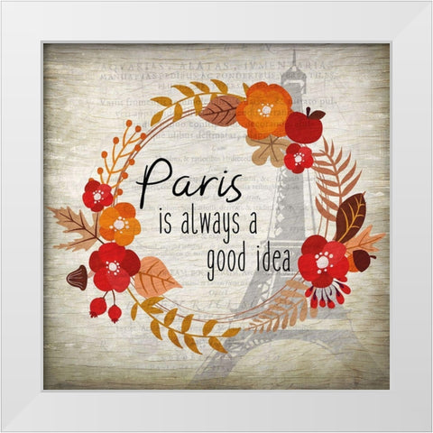 Paris in the Fall 2 White Modern Wood Framed Art Print by Kimberly, Allen