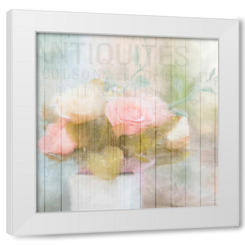 Antique Peonies White Modern Wood Framed Art Print by Allen, Kimberly