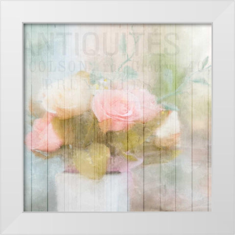 Antique Peonies White Modern Wood Framed Art Print by Allen, Kimberly