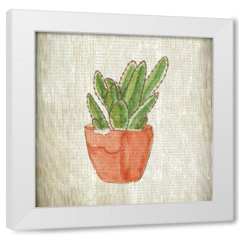 Spring Cactus 1 White Modern Wood Framed Art Print by Kimberly, Allen