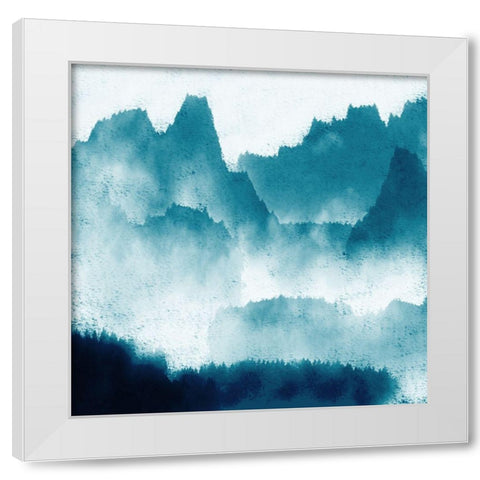 Mountain Mist Teal 1 White Modern Wood Framed Art Print by Allen, Kimberly