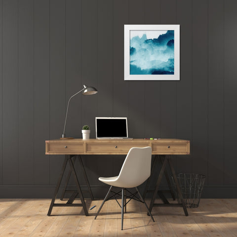 Mountain Mist Teal 2 White Modern Wood Framed Art Print by Allen, Kimberly