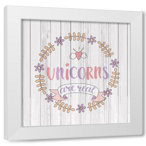 Unicorns 2 White Modern Wood Framed Art Print by Kimberly, Allen