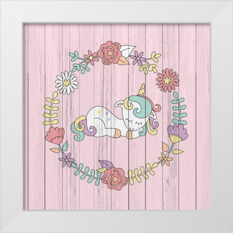 Unicorns 3 White Modern Wood Framed Art Print by Kimberly, Allen