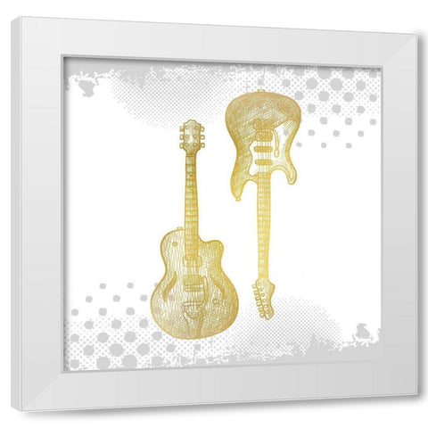 Lets Play Gold 1 White Modern Wood Framed Art Print by Kimberly, Allen