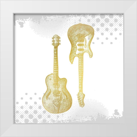 Lets Play Gold 1 White Modern Wood Framed Art Print by Kimberly, Allen