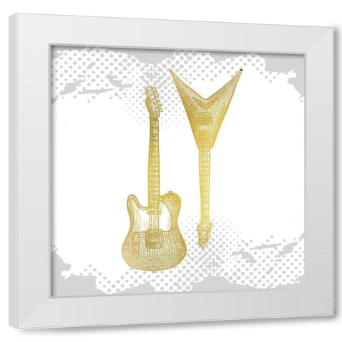 Lets Play Gold 2 White Modern Wood Framed Art Print by Kimberly, Allen