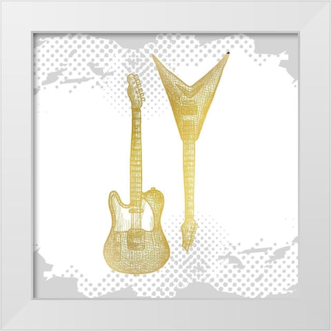 Lets Play Gold 2 White Modern Wood Framed Art Print by Kimberly, Allen