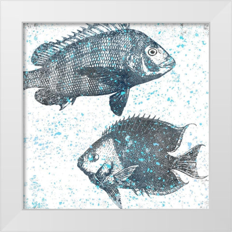 Splatter Fish White Modern Wood Framed Art Print by Allen, Kimberly