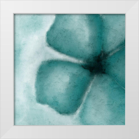 Blooming Teal White Modern Wood Framed Art Print by Allen, Kimberly
